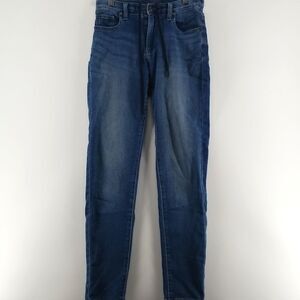 🎁5/$25 Uniqlo Jeans Womens Small Washed Blue Denim Tapered High Rise Slim Fit